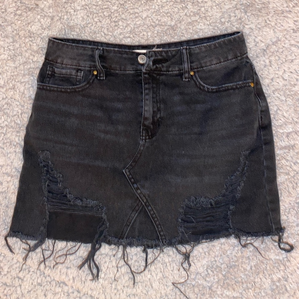 Black jean skirt